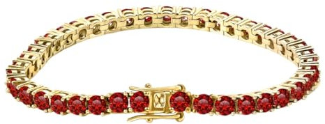 LOEXZAH Moissanite Tennis-Armbänder für Herren, Diamant-Tennisarmband, vergoldet, Weißgold, Rotgold, 3 mm, Tennisarmband für Damen und Herren, Geburtstagsgeschenk, Diamantschmuck, Stein, Moissanit