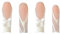 24 Pcs French Tip Press On Nails, Long Square Shiny Artificial Nails with Bow and Rhinestones, White French Tip with Pearl Designs