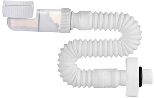 Sifone da 1 1/4 Pollici, Sifone Salvaspazio Regolabile Tubo Lavandino Bagno Scarico Lavandino Cucina Tubo Scarico Sostituibile con sifone Antiodore sifone Flessibile Inodore per Lavello della Cucina