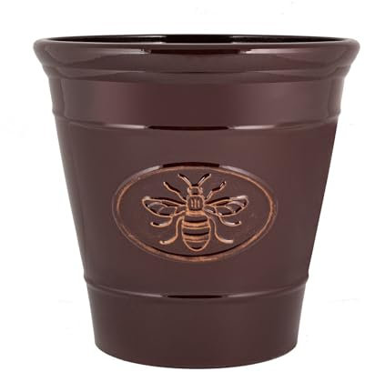 Muddy Hands Decorative Plastic Bee Planter Outdoor Garden Flower Herb Tree Plant Pot (Dark Brown, 34 Litre)