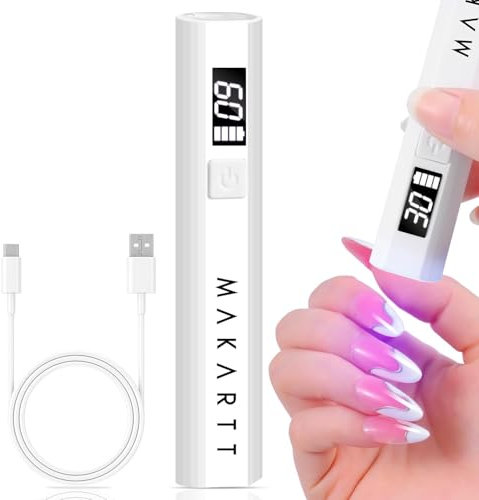 Makartt UV Lamps for Gel Nails - Portable Handheld Mini UV Nail Lamp, Nail Lamp for Curing Gel Polish Glue Rechargeable USB Nail Light with LCD 2 Timer for Fast Drying Home Salon Use LED