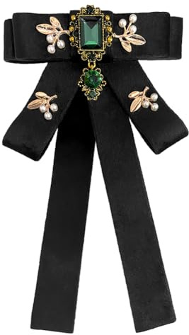 JKQBUX Versailles Série Baroque Rétro Velours Nœud Papillon Broche Cravate pour Femme Homme Pré-noué Big Bowknot Broche Pin