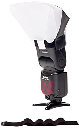 LumiQuest Ultrasoft Frosted Light Diffuser, Compact Light Modifier with UltraStrap Bundle, Universal Classic Design for External Camera Flashes, Black