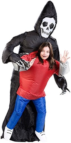 Playtastic Fasching-Kostüme: Selbstaufblasendes Kostüm Gruseliger Gevatter Tod (Selbstaufblasbares Kostüm, Karneval-Kostüm, Komplett, Scherzartikel)