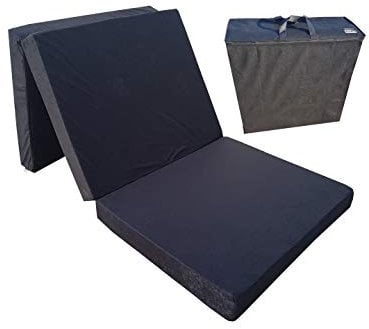 Natalia Spzoo Matelas d'appoint Pliant 180 x 80 x 10 cm avec Sac de Couverture (Noir 0001)