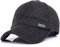 YAKER Herren Winter Warm Wolle Schirmmütze Baseballmütze mit Ohrenschützern Metallschnalle, A Schwarz, Einheitsgröße