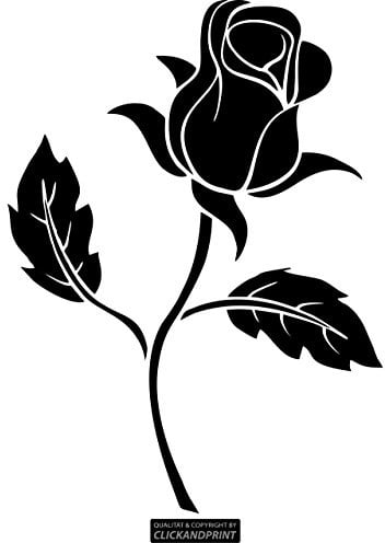 CLICKANDPRINT Aufkleber » Rose, 20x14,6cm, Schwarz • Wandtattoo/Wandaufkleber/Wandsticker/Wanddeko/Vinyl