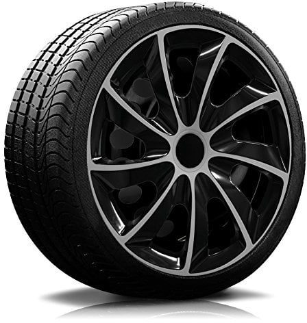 RADKAPPEN-Koenig 14 Zoll 14 RKK02 schwarz/Silber Radkappen Radzierblenden 4 Stück