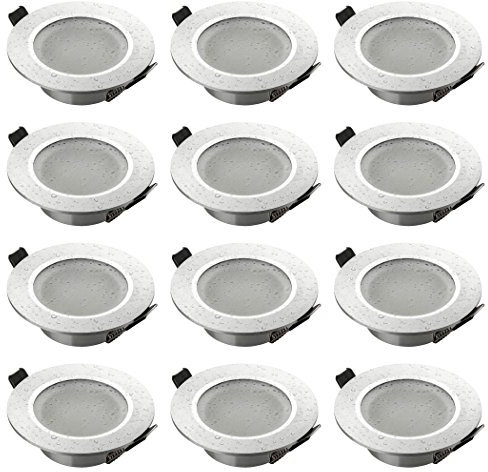 SEBSON Gehäuse für Einbaustrahler Bad IP44 mit GU10 Fassung LED Halogen 230V - Einbaurahmen Aluminium, Lochdurchmesser 70mm (67-83mm) für Einbau Deckenleuchten - 12er Set