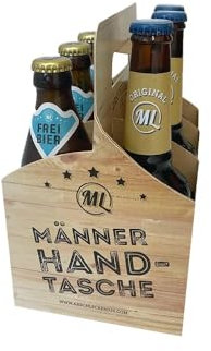Mix-Sixpack 3 x Freibier Bier & 3 x Arschlecken 350 Bier in der Männerhandtasche Original ML Helles in 0,33 Liter Flaschen (insgesamt 6) Alc.5,2% vol.