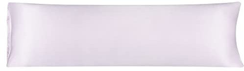 sourcing map Bolster Pillowcases 20x72 Satin Silky Body Pillowcase for Hair and Skin, Wrinkles - Fade Free Long Pillow Cover - Light Lilac