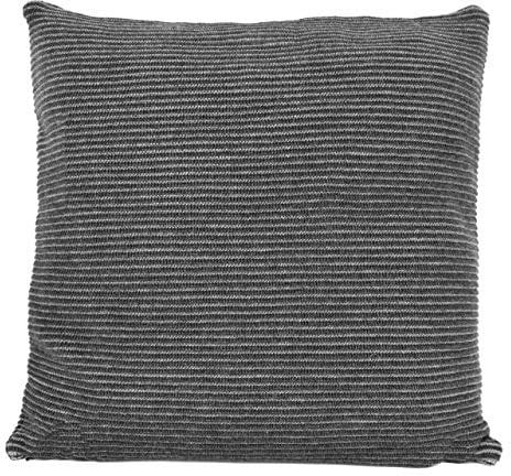 nielsen HOME Kissenbezug Hila gestrickt, 50x50 cm, Dunkelgrau/Hellgrau, 100% Baumwolle, Strick, Oekotex, Rippmuster, gerippt, Streifen, gemütlich modisch elegant, Dekokissen, Sofakissen