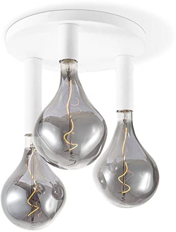 Home Sweet Home Moderner LED Deckenleuchte Drip | Quadrat | 35/35/23cm | Weiß | 3 Lichts Deckenleuchte aus Metall | geeignet für E27-Fassungen | geeignet für Schlafzimmer und Flur