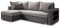 Ecksofa Lord mit Regal und Schlaffunktion - Sofa mit Bettkasten, Schlafsofa, Polsterecke, Couch L-Form, Couchgarnitur, Sofagarnitur (Grau + Grau (Dolaro 04 + Berlin 01), Ecksofa Links)