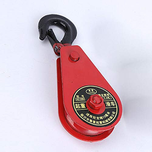 Seilrolle mit Haken, robust, für Drahtseil, 0,4 t, Zufällige Farbe