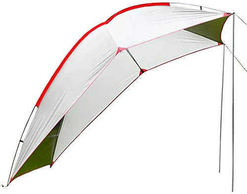 Qis.GH Camping Tent Suitable for Cars, SUV Tailgate Shade Awning Tent, Outdoor Portable Camping Car Tail Tent Self-Driving Barbecue Multi-Person Rainproof Shade Pergola,White,Glass Rod
