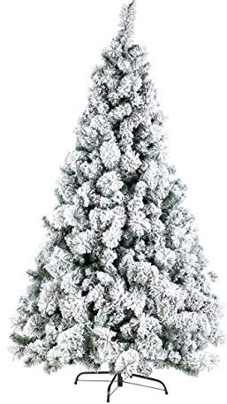 Albero di Natale Innevato Bianco 150 cm Effetto Naturale Folto, Apertura Facile ad Ombrello, Artificiale Cermis