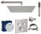 vanvilla Duschsystem mit Unterputz Duscharmatur von Grohe SmartControl Supersteel 2-Wege und vanvilla Regendusche mit Armatur, Duschkopf eckig, Dusch-SET GB03 gebürstet