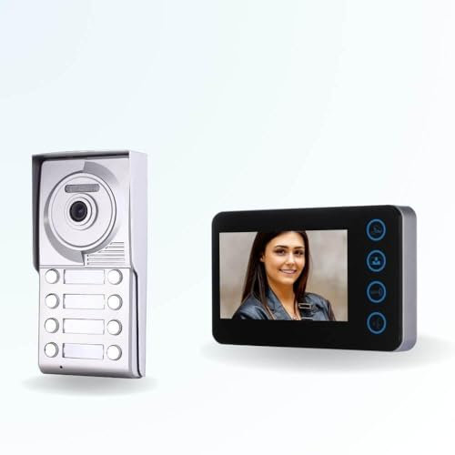BT Security Portier interphone vidéo Neo 2 Fils - 8 Appartements - 8 écrans Noirs