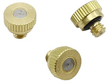 Riego del césped de rociadores 100 piezas de 0,2 mm-0,5 mm Latón atomización boquilla con rosca macho de 4 mm Jardín de riego aspersores de baja presión nebulizador de boquilla (Color : 0.5mm)