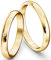 JC Trauringe Gelbgold 333 Paarpreis Eheringe Gold I Verlobungsringe Gold breit 3,0 mm I Partnerringe mit Gravur in edler Schatulle I 2 Hochzeitsringe Herrenring & Damenring mit Stein I Profil 14