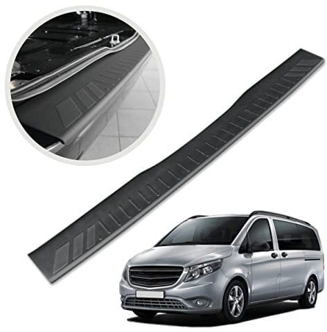 CHROMEMASTER | Ladekantenschutz Stoßstangenschutz | Kompatibel mit Mercedes Vito V-klasse W447 2014- ; Kunststoff, Matt-schwarz; Unsere Lackschutzleiste Sichert den Heckstoßfänger vor Kratzern