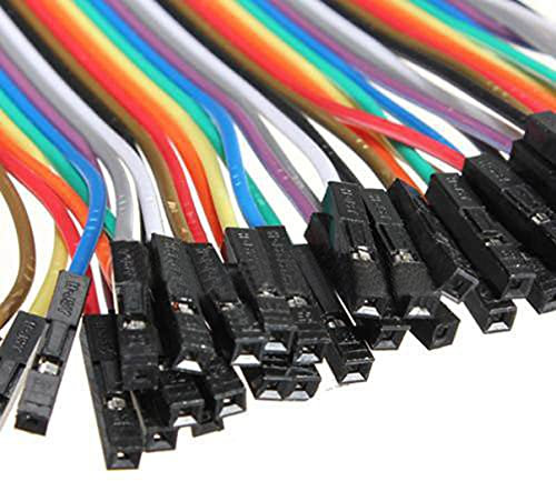 SOLUSTRE 40pcs 10cm 2. 54mm Multicolored Wire 40pin Female to Female Breadboard Jumper Wires Ribbon Cables Kit Compatible for Breadboard