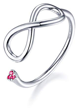 FOREVER QUEEN Liebe Unendlichkeit Ring 925 Sterling Silber verstellbarer offener Ring für Frauen