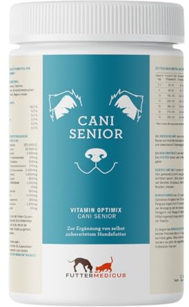 Futtermedicus Vitamin Optimix Cani Senior | 1,5 kg | Ergänzungsfuttermittel für alte Hunde | Für seniorengerechte Koch- und Barf-Rationen | Mit B-Vitaminen, Zink & Vitamin E