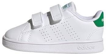 adidas Advantage Lifestyle Court Two Hook-and-Loop Shoes, Zapatillas de Tenis, Cloud White/Green/Core Black, 26 EU