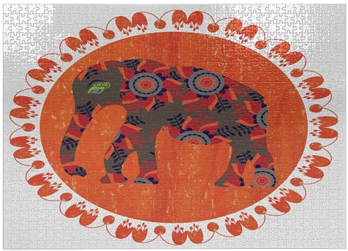 ABAKUHAUS Zirkus Tiere Puzzle, Doodle Vibrant, Heirloom-Qualität lustige Aktivität für die Familie langlebiger Karton, 1000 Stücke, Mehrfarbig