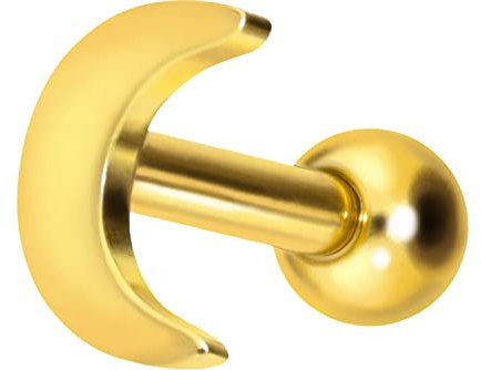 PIERCINGLINE Titan Ohrpiercing Mond Piercing Schmuck Ohr Stecker Helix Goldfarben