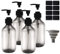 Shampoo Spender Leere 300ml Shampooflasche zum Befüllen Spender Seifenspender Flaschen Pumpflasche Duschgel Spenderflaschen (Glänzend-Grau-300ml)