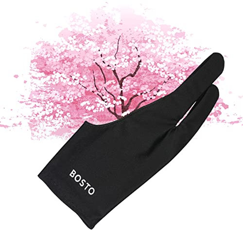 Drawing Glove, Two-Finger Free Size Drawing Cover Ast Tablet Drawing Cover for Right & Left Hand Compatible with ///Wacom Graphics Drawing Tablets