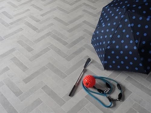 PVC Bodenbelag Vinylboden in hellem Fischgrät Design, Zuschnitt (2m breit, 3m lang)