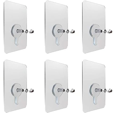 KOKITS Klebe Schrauben,Schrauben KleberTransparenter Wasserdicht Wandhaken,Stanzfreier Schraubenhaken,für das Kabelmanagement zu Hause und im Büro. (6, 8mm Schraubstange)