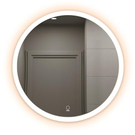 Home Deluxe - LED-Spiegel - Rund - 3 Verschiedene Lichtfarben - Antibeschlagssystem - 38 Watt Gesamtleistung I Wandspiegel Badspiegel Badezimmerspiegel - Variantenauswahl (EMMI - 80 cm)