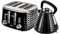 Geepas 4 Slice Bread Toaster & 1.5L Cordless Electric Kettle Combo Set with Textured Design – 1750W Toastie Machine with 7 Browning Control - 3000W Pyramid Kettle with Auto Shut Off & Boil Dry Sensor