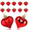 12 Stück rote Herzkugeln, glänzende und matte Herzkugeln für Valentinstagsdekorationen, herzförmige Kugelherzen, Weihnachtsbaumschmuck, hängende Baumanhänger, 4,5 cm
