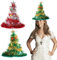 Sipiris dos sombreros de árbol de Navidad con sombreros de fieltro verde de Venus y sombreros decorativos de garlands Damas y caballeros del árbol de navidad, sombreros de papá noel