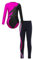 iEFiEL Mädchen Turnanzug Langarm Glitzer Gymnastik Kleidung Set Ballett Trikot Langarmbody mit Lange Hose Kinder Gymnastikanzug Za Rosa 134-140
