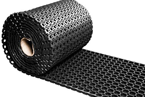 IVOL Tapis à anneaux en caoutchouc - Largeur : 50 cm - Rouleau de 5 m de long - Noir