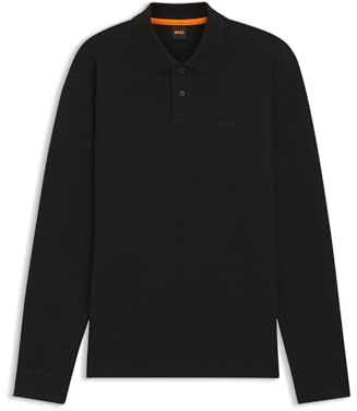 BOSS Herren Petempestolong Poloshirt aus Baumwoll-Mix mit Waffelstruktur