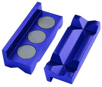 10 cm magnetisk billet aluminium skruvstäd käklock professionellt mångsidigt skruvskyddsinlägg skruvstäd käkkuddar vändbart rörskruvstycke (blå)