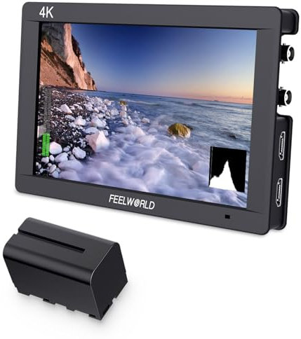 FEELWORLD FW703 7 Inch On Camera Field DSLR Monitor with F750 4400mAh Battery and Bag 3G SDI 4K HDMI Full HD 1920x1200