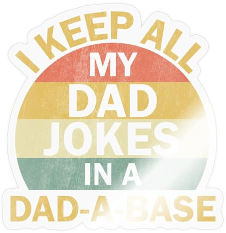 Spreadshirt Dad Jokes Gift Idea Sticker, 10 x 10 cm, Transparent Glossy