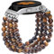 Newlibery Naturstein Armband Kompatibel mit Samsung Galaxy Watch 7/6/5/4 40mm 44mm, 6/4 Classic 43mm 47mm 42mm 46mm Watch 5 Pro 45mm, 3 41mm, 20mm Elastisch Handgefertigter Armbänder Damen