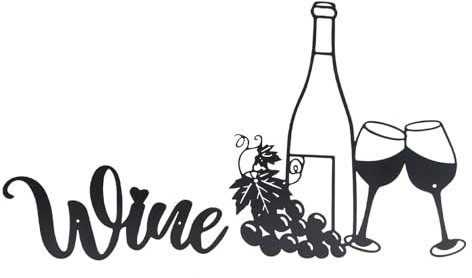 Kitchen Decorations For Walls, Metal Wine Signs Wall Art Decoration, Kitchen Wine Theme Wall Decor Metal Wine Wall Decoration for Indoor Outdoor Restaurant Bar Home