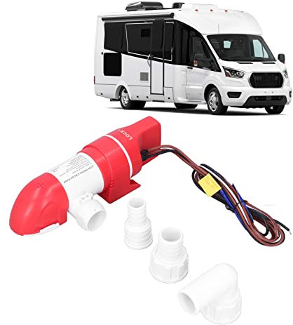 Pompa di Sentina Elettrica Automatica, Pompa di Sentina a Basso Profilo 1100 GPH/4160 LPH Elettrica Automatica in Acciaio Inossidabile DC12V Rotazione a 360° per Barche,