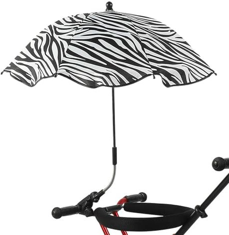 Quzente Kinderwagen Sonnenschirm, Tragbarer UV Schutz Kinder Sonnenschirm, Verstellbarer Baby Regenschirm Kinderwagen Sonnenschirm Mit Clip Für Fahrrad Rollstuhl Strandkorb